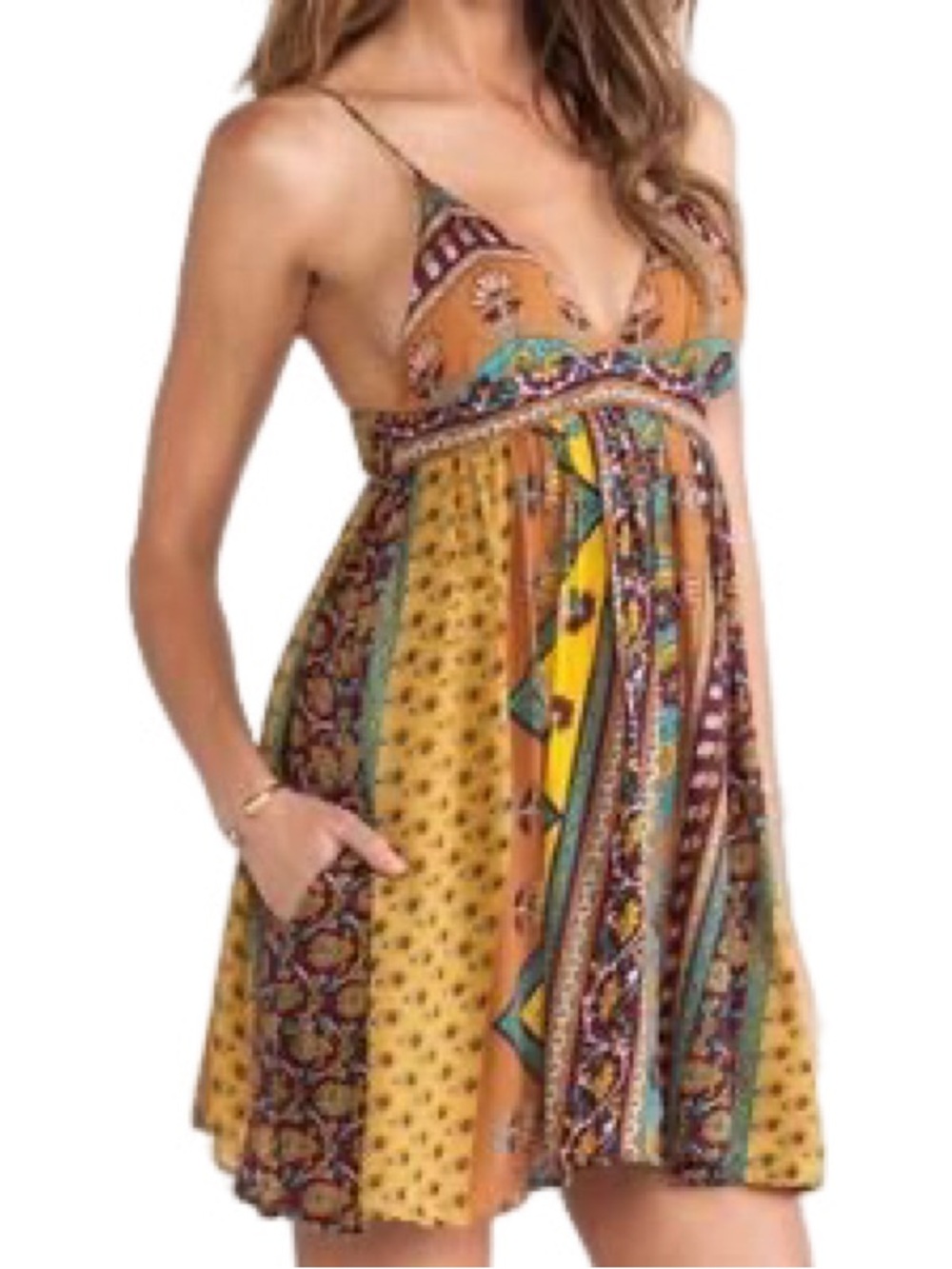 NWOT Novella Royale Miss Mae Mini Dress Multicolor Patchwork Size XS